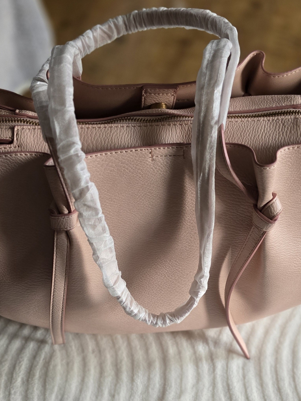 Poppy And Peonies Etta In Blush Handbag - Classic Blush Leather